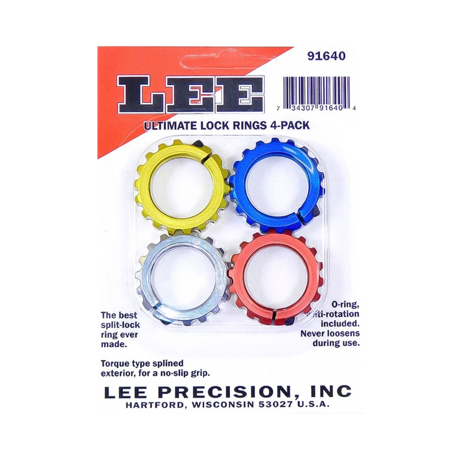 Anel de fixação para dies - 4 Unidades -  Lee Precision - Ultimate Lock Rings - 4 Pack