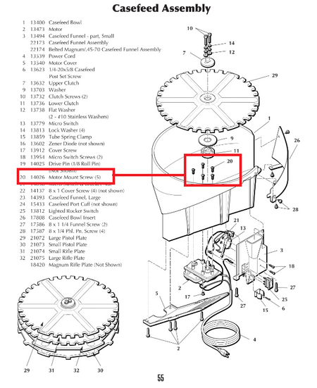 Parafuso de fixação do motor do alimentador Dillon XL650/750 — foto 2
