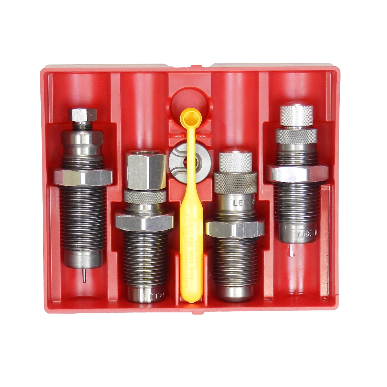 Conjunto de dies Lee 4 peças carbide de tungstênio para pistola com shell holder