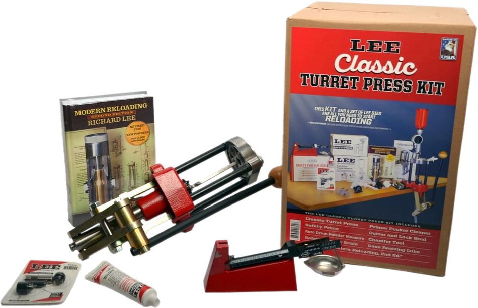 Kit Prensa Lee Classic Turret - Sem Calibre - Prensa de Recarga Tipo Torre Semiprogressiva + Acessórios - Lee Precision - Classic Turret Press Kit - PCE
