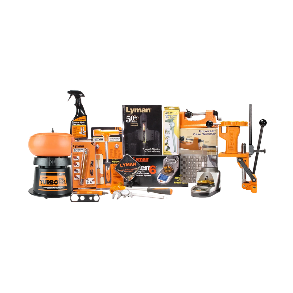 Kit Prensa Lyman All American 8 - Prensa de Recarga Tipo Torre Semiprogressiva 8 Estações + Acessórios - Lyman - Ultimate Reloading System Kit - Sem Calibre - PCE