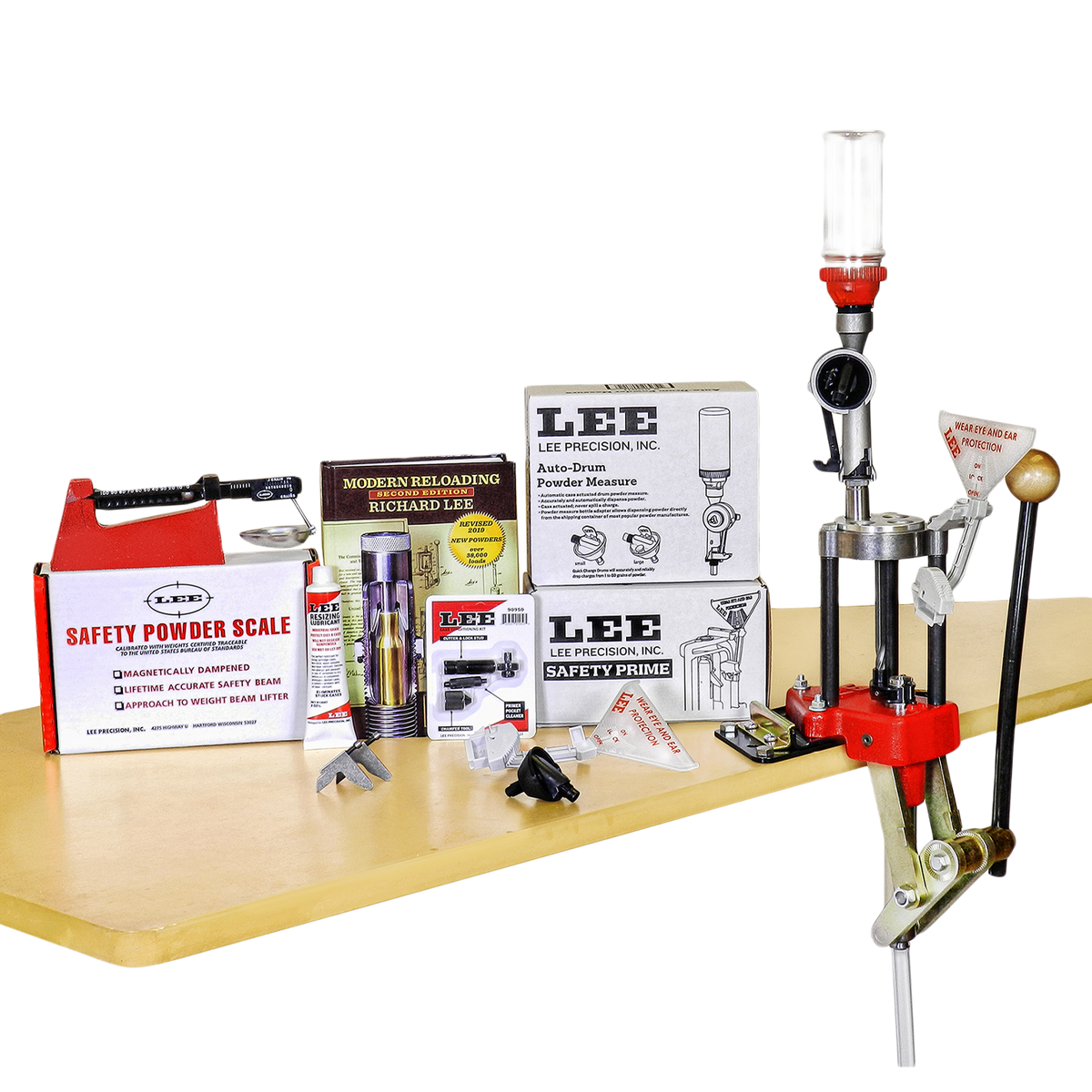 Kit da prensa de recarga semiprogressiva Lee Classic Turret com acessórios