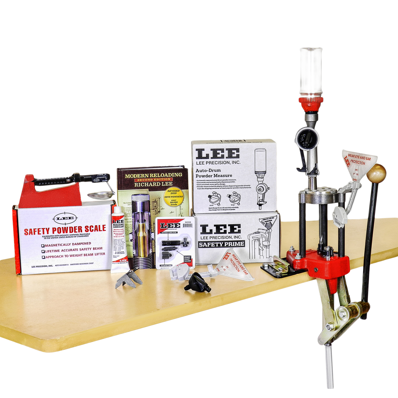 Kit da prensa de recarga semiprogressiva Lee Classic Turret com acessórios