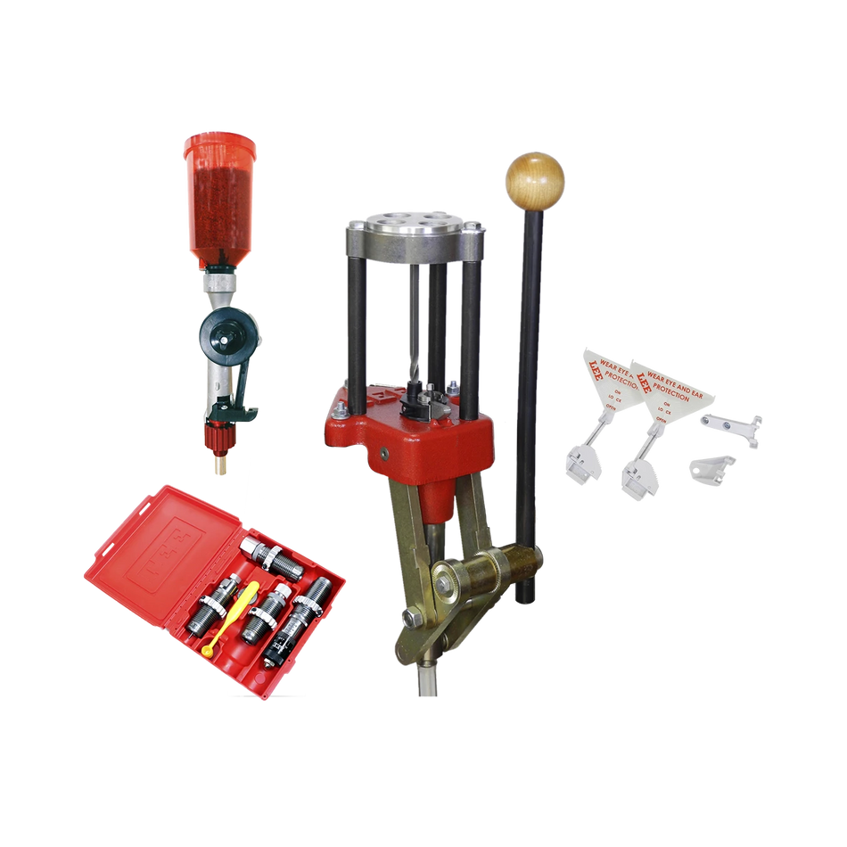 Kit Prensa Lee Classic Turret com Dies 4 Peças - Semiprogressiva - Lee Precision | Edição Evolution - PCE