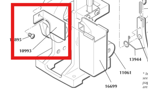 Suporte da Caixa Coletora (Spent Primer Cup Bracket) - Para Prensa Dillon Super 1050 | Dillon Precision
