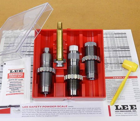 Dies Lee 3 Peças Carbide de Tungstênio + Shell Holder - Conjunto de Matrizes - Lee Precision - 3 Die Set Pistol - PCE - Recarga Club