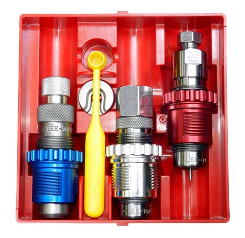 Kit Prensa Tipo O (Alumínio) + Dies 3 Peças com Carbide + Bucha de Troca Rápida - Prensa de Recarga Estágio Único - Lee Precision - Breech Lock Challenger With Breech Lock 3 Dies Set - PCE - Recarga Club