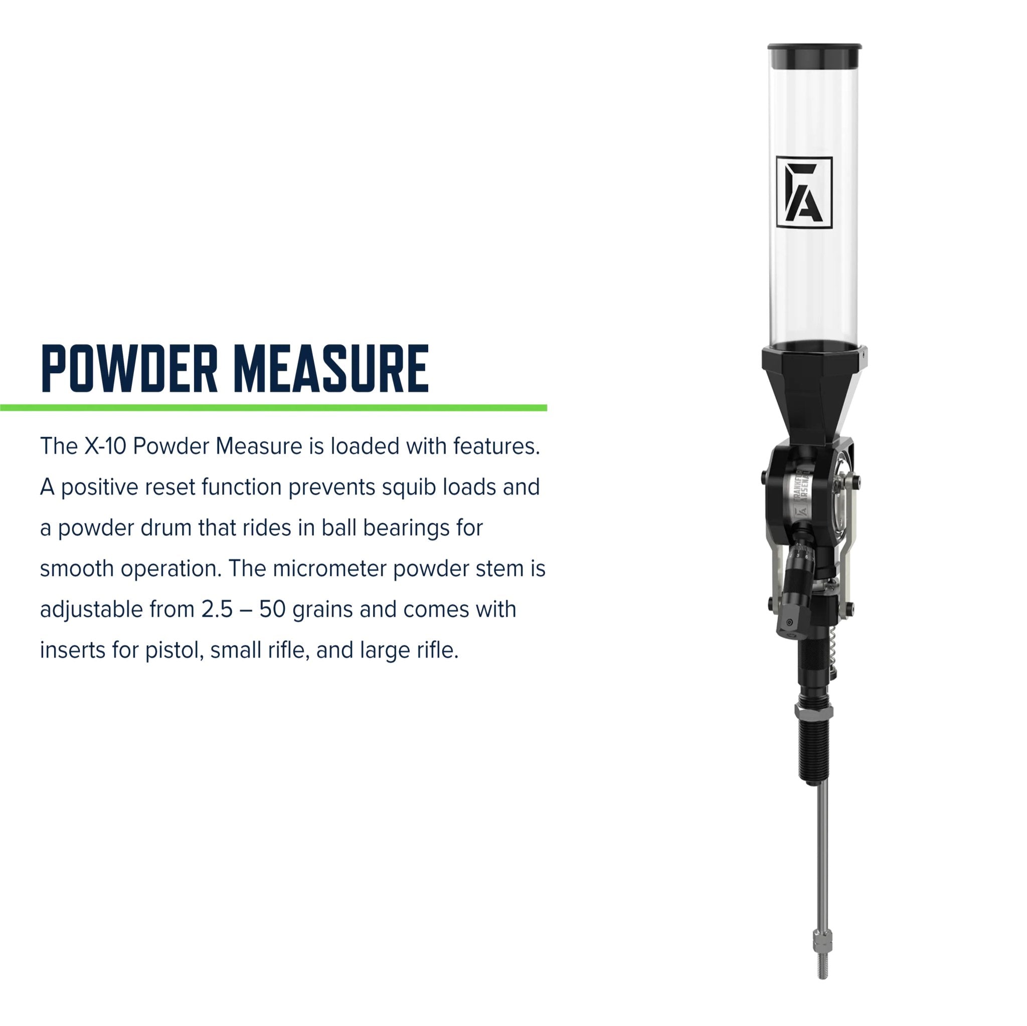 Polvorímetro Automático - Frankford Arsenal - X-10 Powder Measure Assembly - Com Micrômetro - Recarga Club